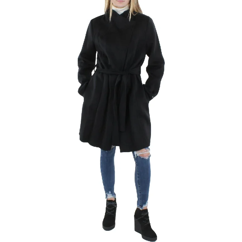 Tahari Womens Wool Blend Warm Wool Coat Suede Jacket Faux Fur Jacket Puffer Jacket