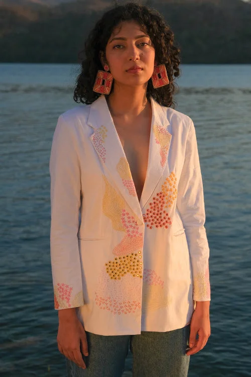 Okhai 'Colour Splash' Pure Core Hand Embroidered Blazer Women's Casual Suit