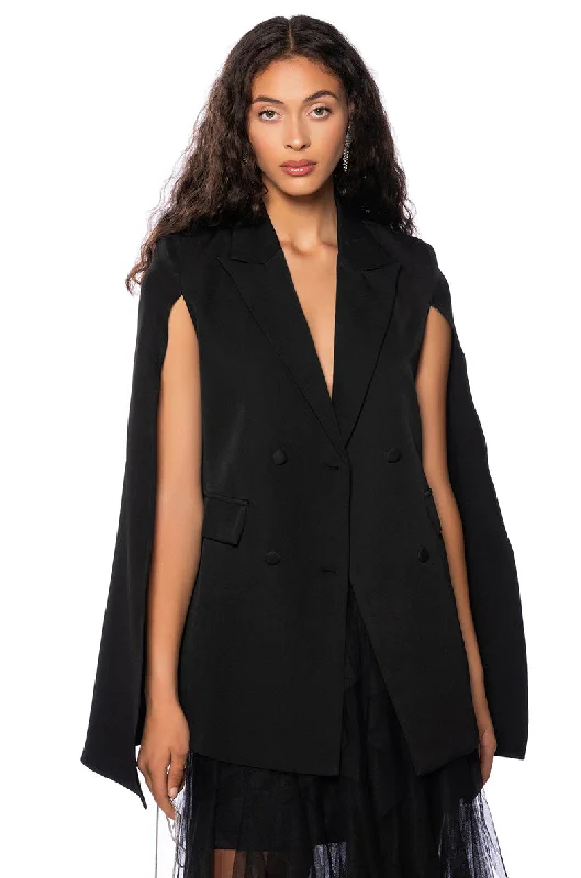 BLAZER CAPE IN BLACK Women's Vacation Suit