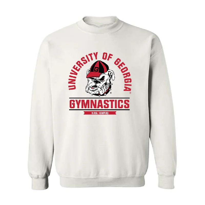 Georgia - NCAA Women's Gymnastics : Naya Howard - Classic Fashion Shersey Crewneck Sweatshirt Hoodie with Hem Detail Decorative Unique Georgia - NCAA Women's Gymnastics : Naya Howard - Classic Fashion Shersey Crewneck Sweatshirt Hoodie with Hem Detail Decorative Unique