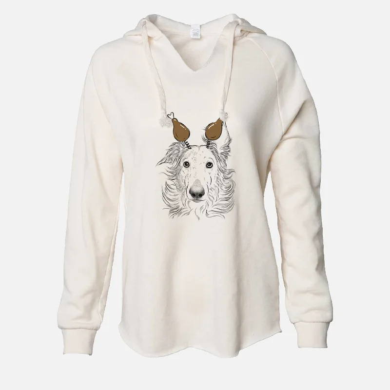 Thanksgiving Jasha the Borzoi - Cali Wave Hooded Sweatshirt Hoodie with V-Neck Classic Versatile Thanksgiving Jasha the Borzoi - Cali Wave Hooded Sweatshirt Hoodie with V-Neck Classic Versatile