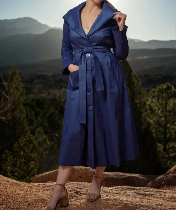 Periwinkle Coat Dress Vent Hem Cuff