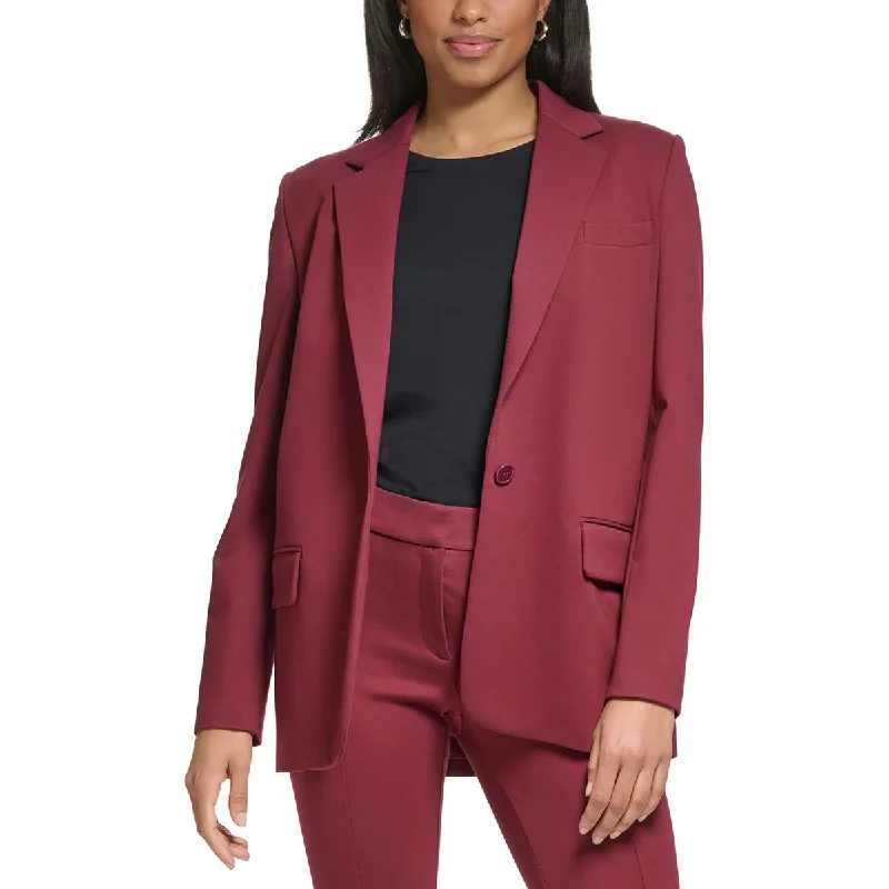 DKNY Womens Petites Office Business One-Button Blazer Women's Trendy Jacket