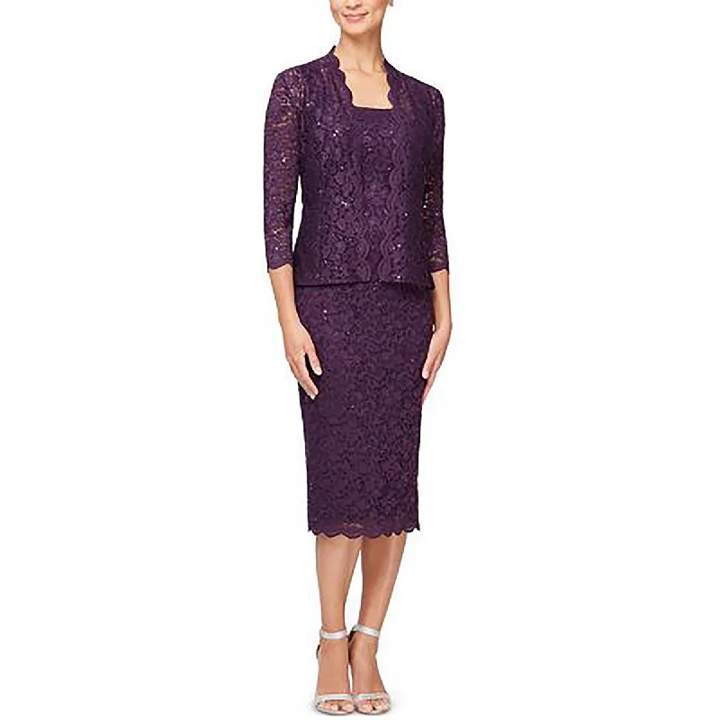 SLNY Womens Lace Open Front Collarless Blazer Women's Elegant Jacket