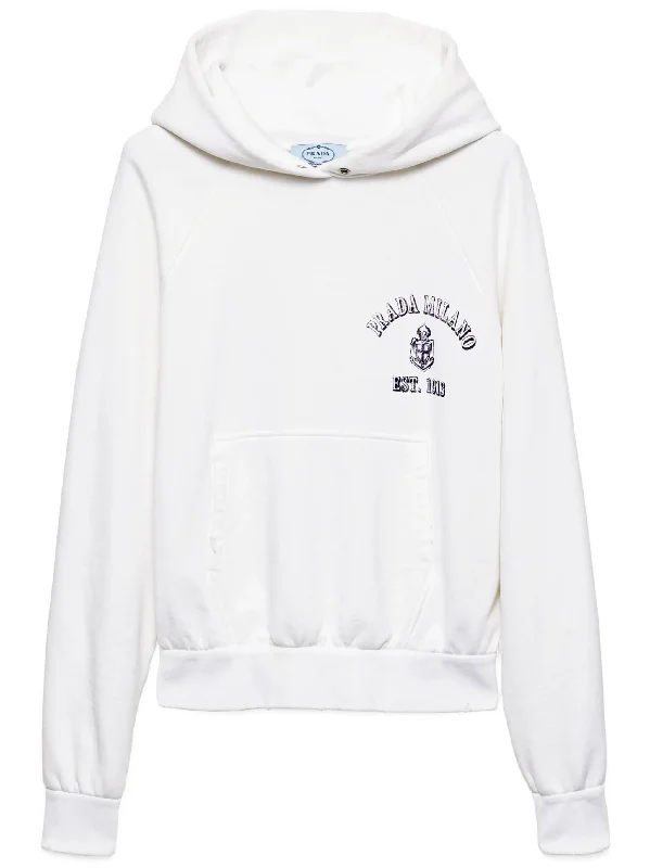 old logo-print hoodie Hoodie with Bell Sleeves Flared Feminine