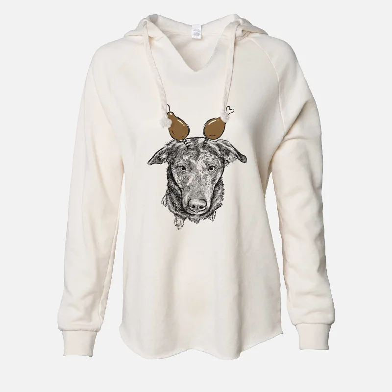 Thanksgiving Echo the Pitbull Beagle Mix - Cali Wave Hooded Sweatshirt Hoodie with Lace Feminine Delicate