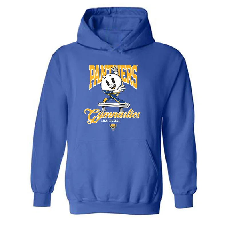 Pittsburgh - NCAA Women's Gymnastics : Lila Pileggi - Fashion Shersey Hooded Sweatshirt Hoodie with Hem Applique Textured Unique