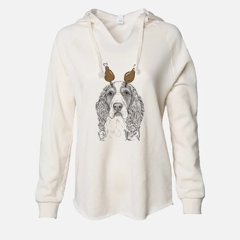 Thanksgiving Red the English Springer Spaniel - Cali Wave Hooded Sweatshirt Hoodie Dress Longline Feminine