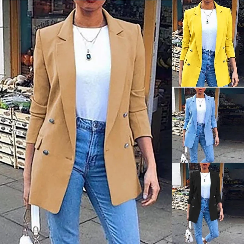Double Breasted Blazer Women's Professional Jacket