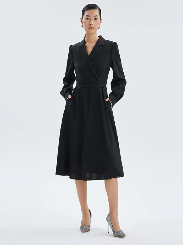 Machine Washable Worsted Wool Blazer Lapel Dress Women's Stripe Blazer