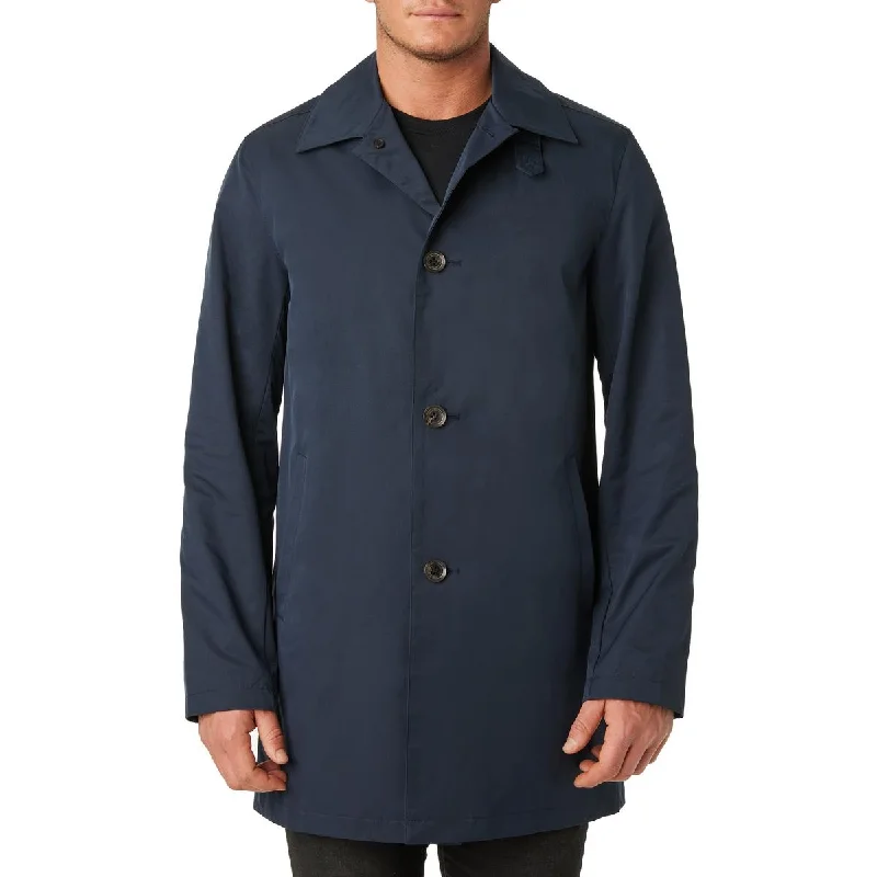 Vince Camuto Mens Solid Long Sleeve Trench Coat Three-Quarter Sleeve Elbow Sleeve Wrist Sleeve