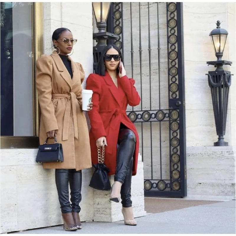 PUFF SHOULDER WATERFALL COAT Stole Shawl Scarf