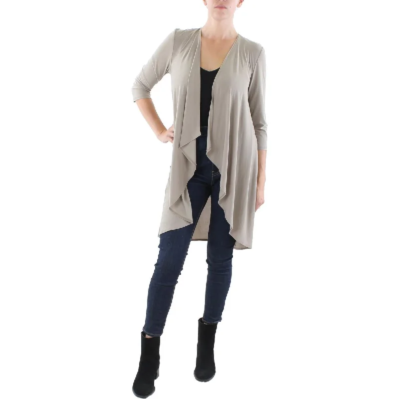 R&M Richards Womens Knit Open Front Duster Blazer Women's Vacation Suit