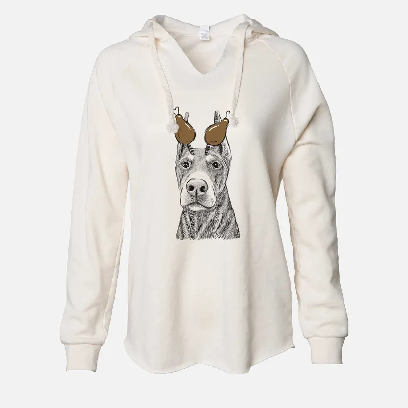Thanksgiving Luna the Doberman Pinscher - Cali Wave Hooded Sweatshirt Hoodie with Hem Patch Decorative Personalized