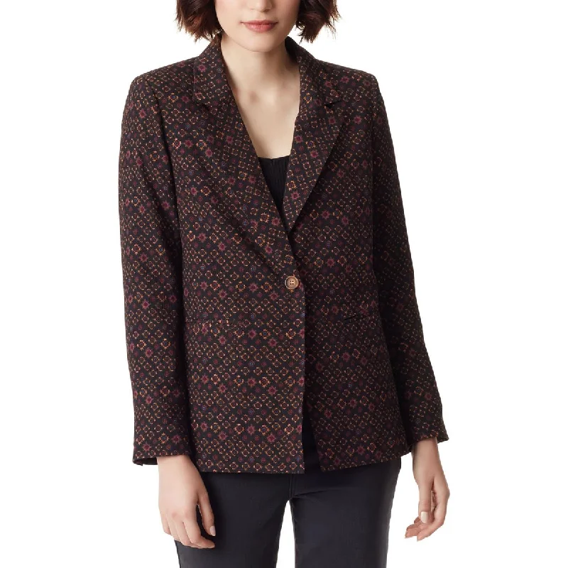 Sam Edelman Womens Printed Office One-Button Blazer Women's Classic Blazer