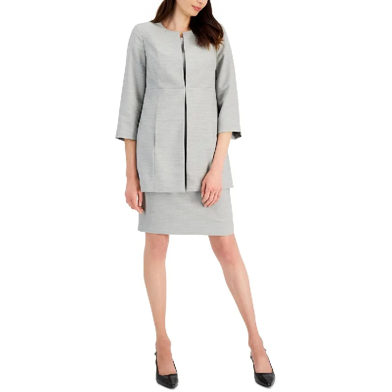 Le Suit Womens Textured  Open-Front Blazer Milan Custom Blazer