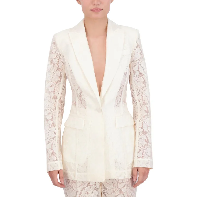 BCBGMAXAZRIA Womens Lace Dressy One-Button Blazer Women's Unique Blazer