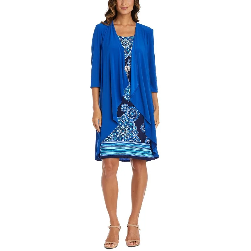 R&M Richards Womens Petites Open Front 3/4 Seeves Duster Blazer Women's Custom Jacket