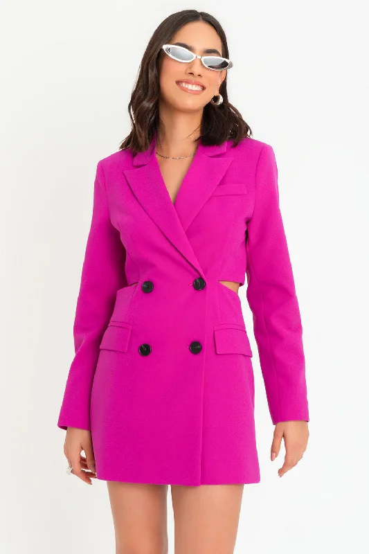 Vestido blazer cruzado corto con cut out Women's Casual Suit