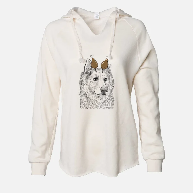 Thanksgiving Penny the Chow Mix - Cali Wave Hooded Sweatshirt Hoodie Dress Longline Feminine Thanksgiving Penny the Chow Mix - Cali Wave Hooded Sweatshirt Hoodie Dress Longline Feminine