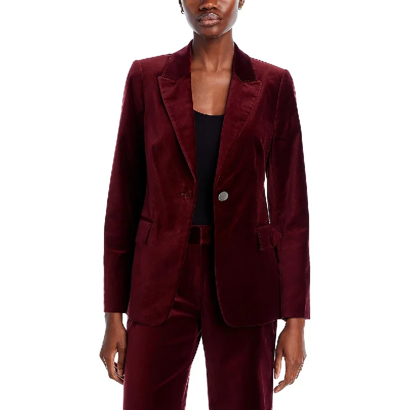 Kobi Halperin Womens Ramsey Lined Velvet One-Button Blazer Women's Elegant Suit