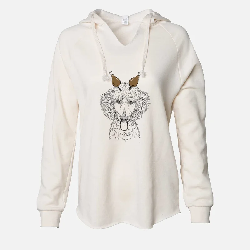 Thanksgiving Henry the White Standard Poodle - Cali Wave Hooded Sweatshirt Cotton Hoodie Fleece Lining Warmth Thanksgiving Henry the White Standard Poodle - Cali Wave Hooded Sweatshirt Cotton Hoodie Fleece Lining Warmth