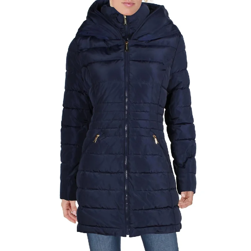 Laundry by Shelli Segal Quilted Mid-Length Puffer Coat with Bib Lining Lapel Coat Peter Pan Collar Coat Cowl Neck Coat Laundry by Shelli Segal Quilted Mid-Length Puffer Coat with Bib Lining Lapel Coat Peter Pan Collar Coat Cowl Neck Coat