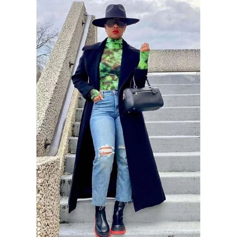 Classy Solid Color Coat Boat Shawl Notched