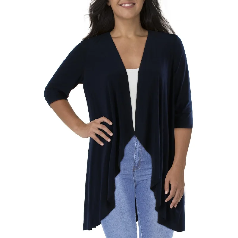 R&M Richards Womens Plus Knit Office Duster Blazer Women's Vintage Jacket