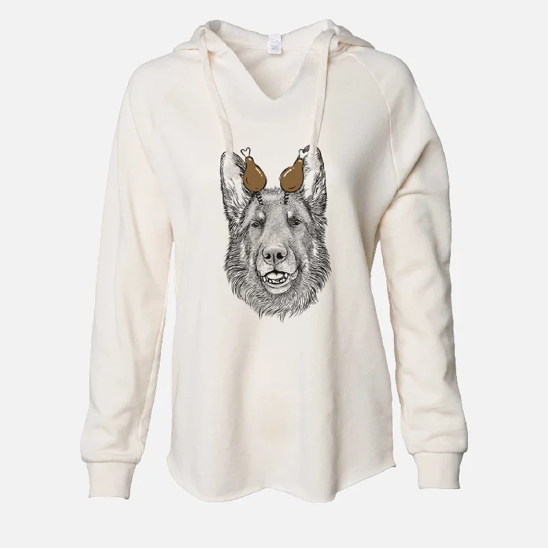 Thanksgiving Sammie the German Shepherd - Cali Wave Hooded Sweatshirt Hoodie with Ribbed Cuffs Snug Fit Comfort
