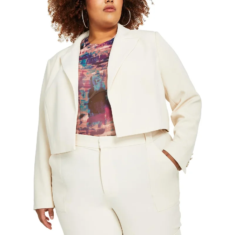 Nina Parker Womens Plus Crepe Open-Front Blazer Women's Custom Suit