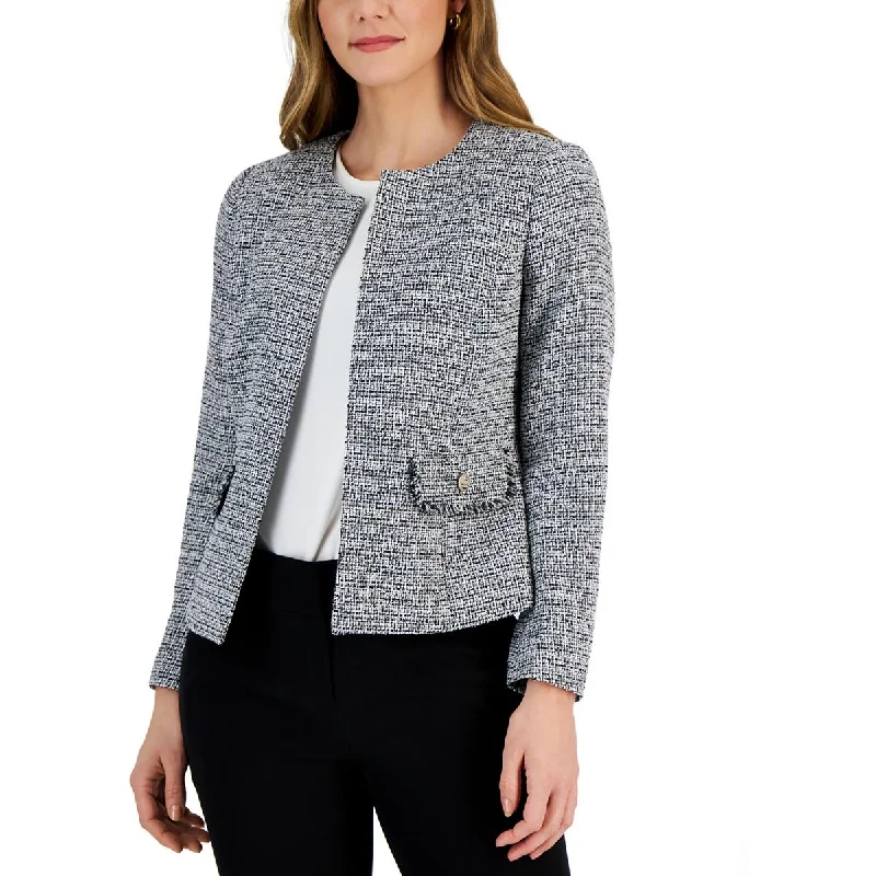 Kasper Womens Plus Two Tone Work Wear Open-Front Blazer Women's Lightweight Blazer