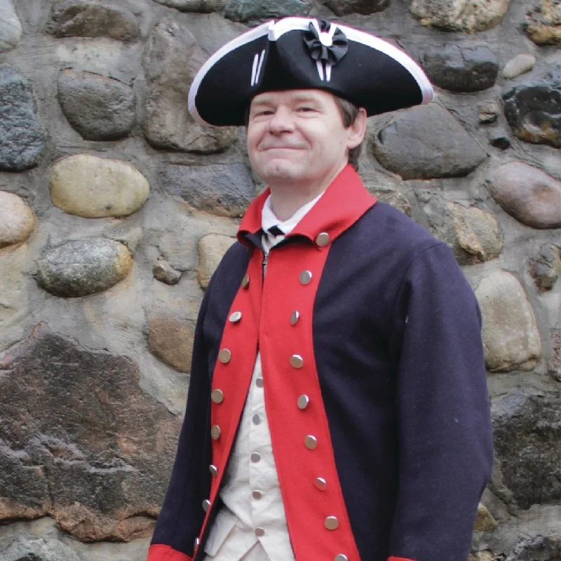 Mens Costume Rev War Coat Pockets Sleeves Lining
