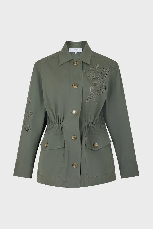Trench Coat Sully Dze01z011 Green Anorak Windbreaker Fleece