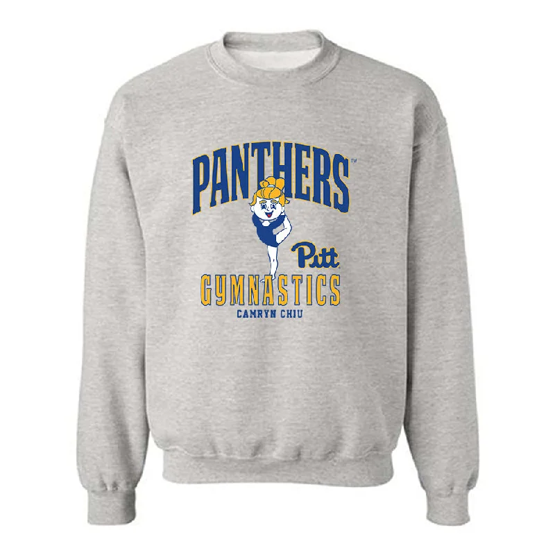 Pittsburgh - NCAA Women's Gymnastics : Camryn Chiu - Fashion Shersey Crewneck Sweatshirt Hoodie with Belted Waist Structured Tailored Pittsburgh - NCAA Women's Gymnastics : Camryn Chiu - Fashion Shersey Crewneck Sweatshirt Hoodie with Belted Waist Structured Tailored