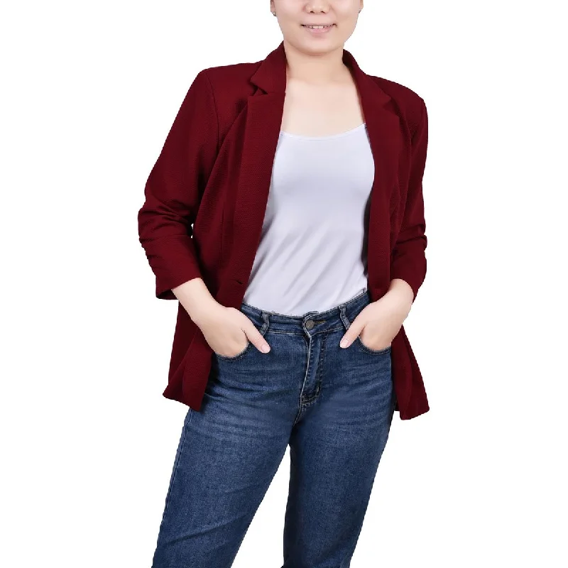 NY Collection Womens Office Business One-Button Blazer Women's Custom Jacket