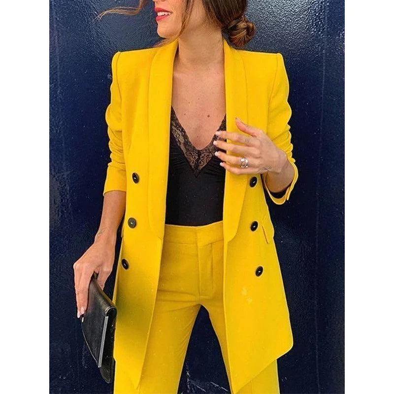 Double Breasted Blazer Women's Long Blazer