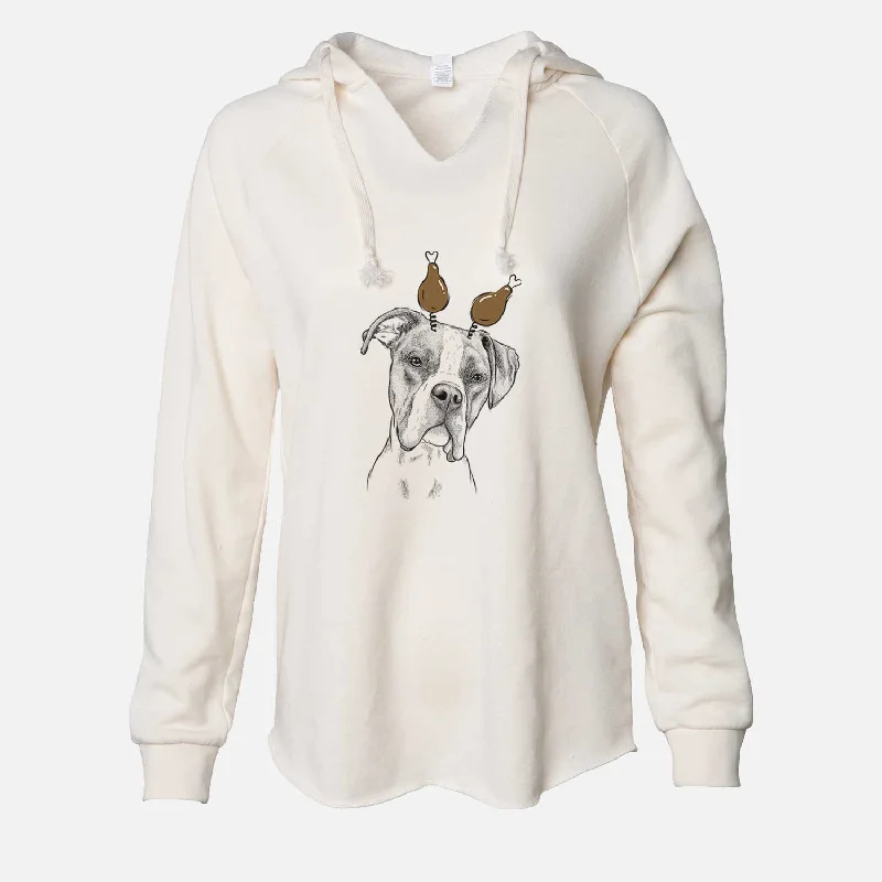Thanksgiving Winston the Boxer - Cali Wave Hooded Sweatshirt Hoodie with Button Classic Timeless Thanksgiving Winston the Boxer - Cali Wave Hooded Sweatshirt Hoodie with Button Classic Timeless