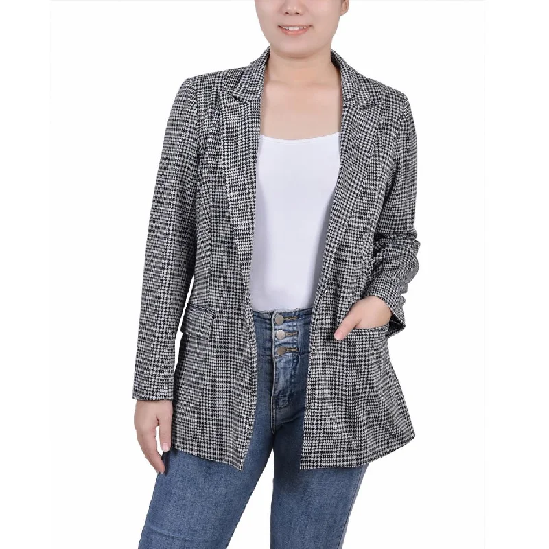 NY Collection Womens Petites Houndstooth Business One-Button Blazer Women's Handmade Blazer NY Collection Womens Petites Houndstooth Business One-Button Blazer Women's Handmade Blazer