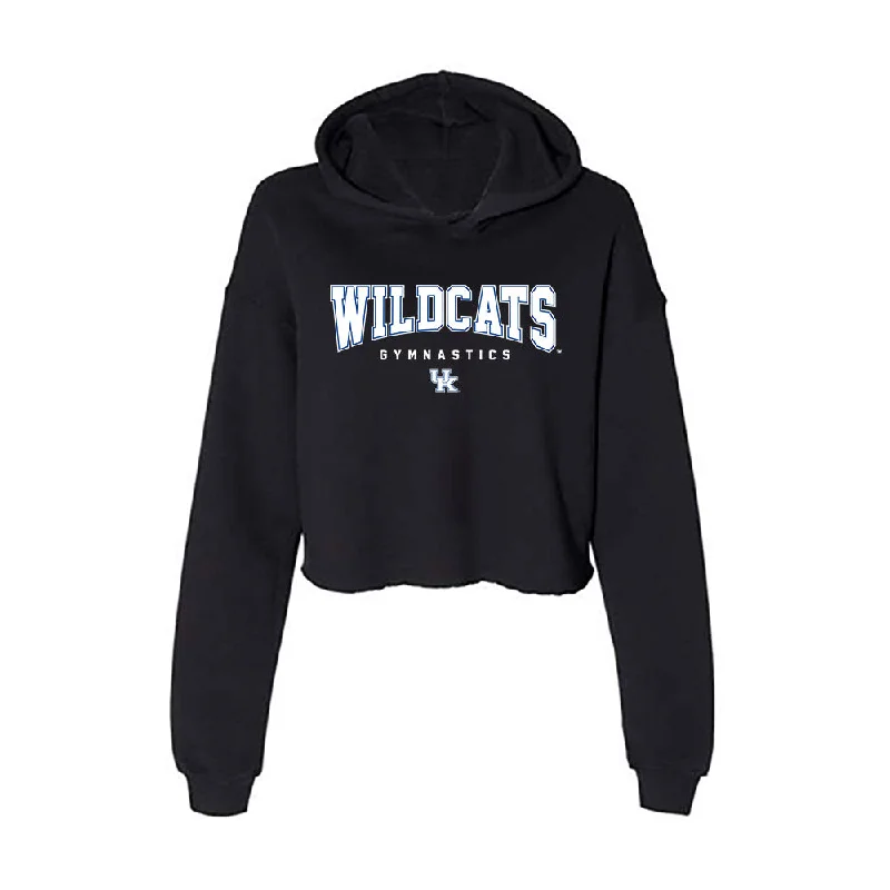 Kentucky - NCAA Women's Gymnastics : Isabella Magnelli - Women's Crop Fleece Hoodie Hoodie with Monochrome Minimalist Simple