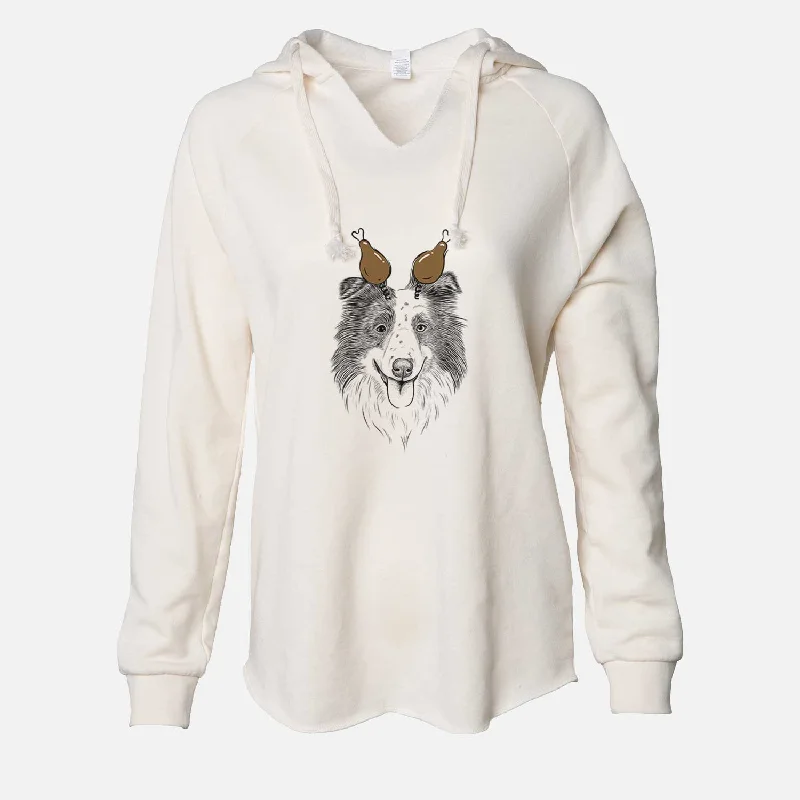 Thanksgiving Lady Bug the Border Collie - Cali Wave Hooded Sweatshirt Hoodie with Hem Detail Decorative Unique