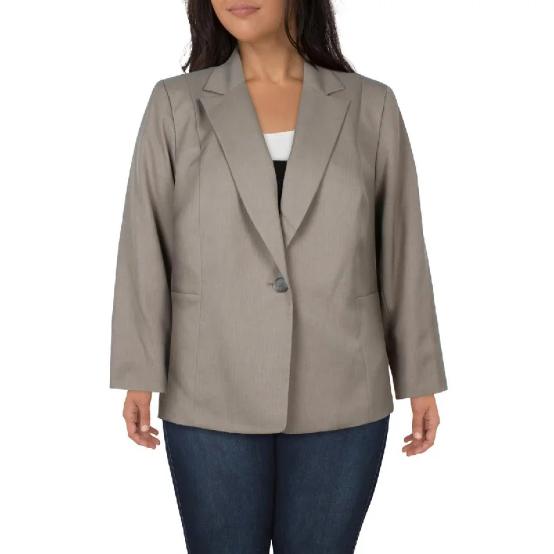Le Suit Womens Plus Notch Collar Work Wear One-Button Blazer Women's Classic Suit