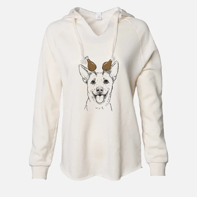 Thanksgiving Dinghy the Mixed Breed - Cali Wave Hooded Sweatshirt Hoodie with Slit Hem Functional Movement Thanksgiving Dinghy the Mixed Breed - Cali Wave Hooded Sweatshirt Hoodie with Slit Hem Functional Movement