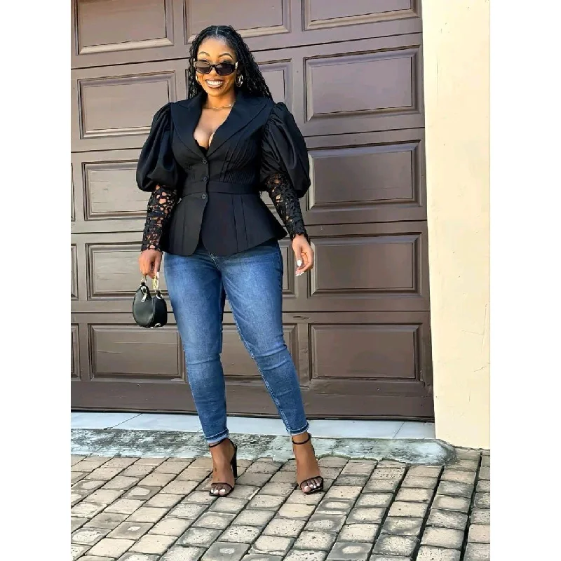 Casual Puff Sleeve Office Blazers. Women's Fashion Blazer