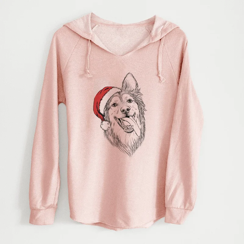 Santa Rosalie the German Shepherd Mix - Cali Wave Hooded Sweatshirt Hoodie with Embroidery Detailed Premium Santa Rosalie the German Shepherd Mix - Cali Wave Hooded Sweatshirt Hoodie with Embroidery Detailed Premium