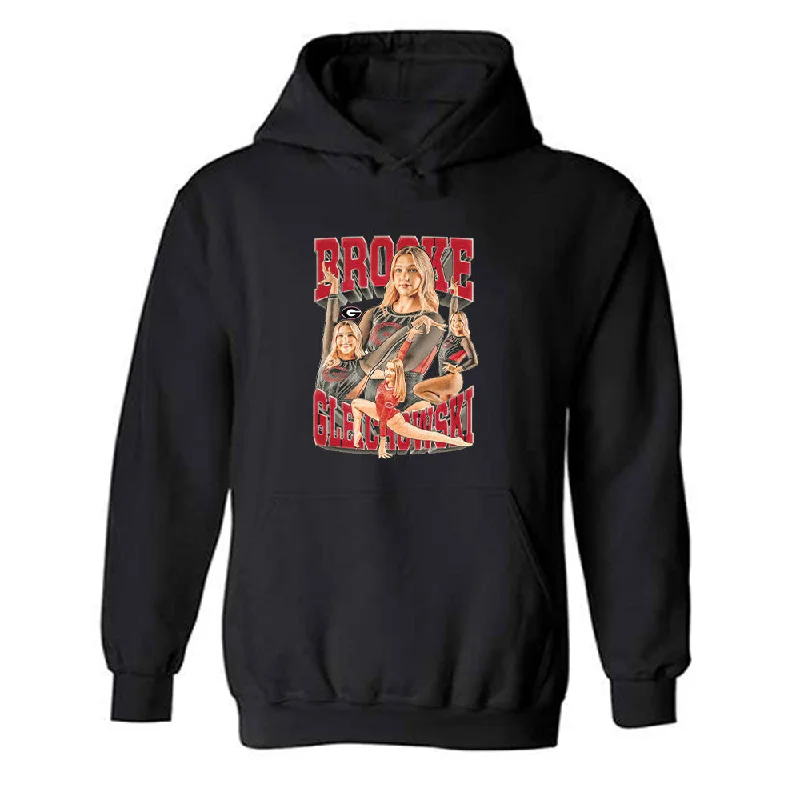 Georgia - NCAA Women's Gymnastics : Brooke Gleichowski - Player Collage Hooded Sweatshirt Hoodie with Ribbed Cuffs Snug Fit Comfort Georgia - NCAA Women's Gymnastics : Brooke Gleichowski - Player Collage Hooded Sweatshirt Hoodie with Ribbed Cuffs Snug Fit Comfort