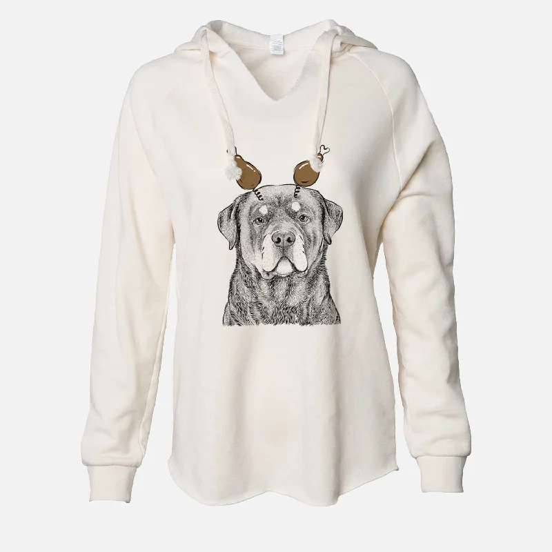 Thanksgiving Sarge the Rottweiler - Cali Wave Hooded Sweatshirt Hoodie with Hem Drawcord Adjustable Customizable