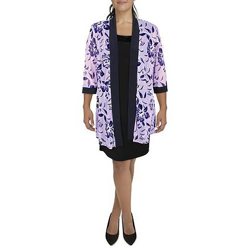R&M Richards Womens Mesh Printed Duster Blazer Women's Wedding Blazer
