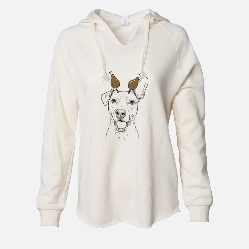 Thanksgiving Radar the Pitbull Mix - Cali Wave Hooded Sweatshirt Hoodie with Exposed Zipper Edgy Industrial