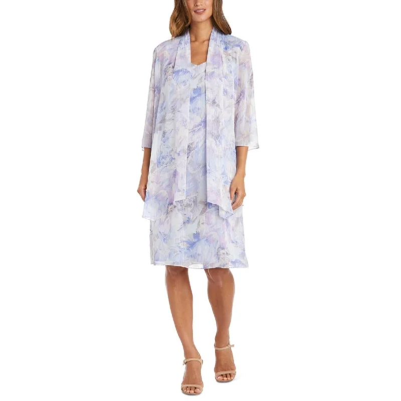 R&M Richards Womens Petites Floral Print Metallic Open-Front Blazer Women's Trendy Suit R&M Richards Womens Petites Floral Print Metallic Open-Front Blazer Women's Trendy Suit